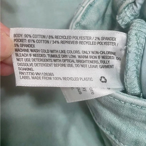 Universal Thread Pale Green Acid Wash Jeans Women’s 12 High Rise Skinny Cotton - Picture 8 of 12